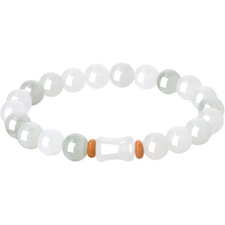 老凤祥 青黛竹节节节高升新中式简约百搭高级感串珠 天山翠 手串 女款