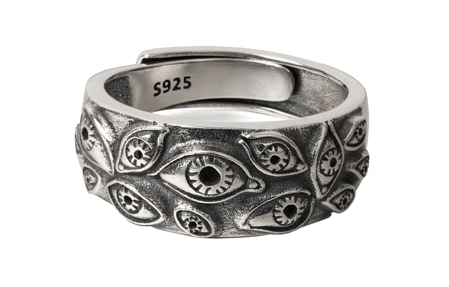 OWNREWARDS Demon Eye Silver Ring