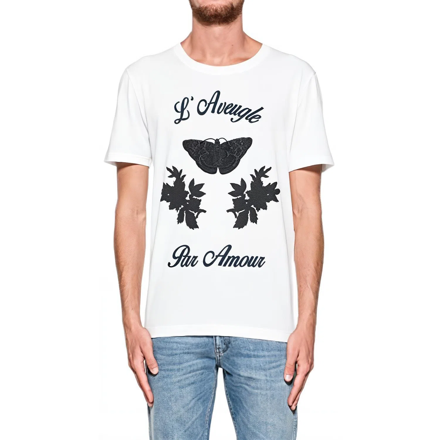 GUCCI Butterfly Embroidered T-Shirt