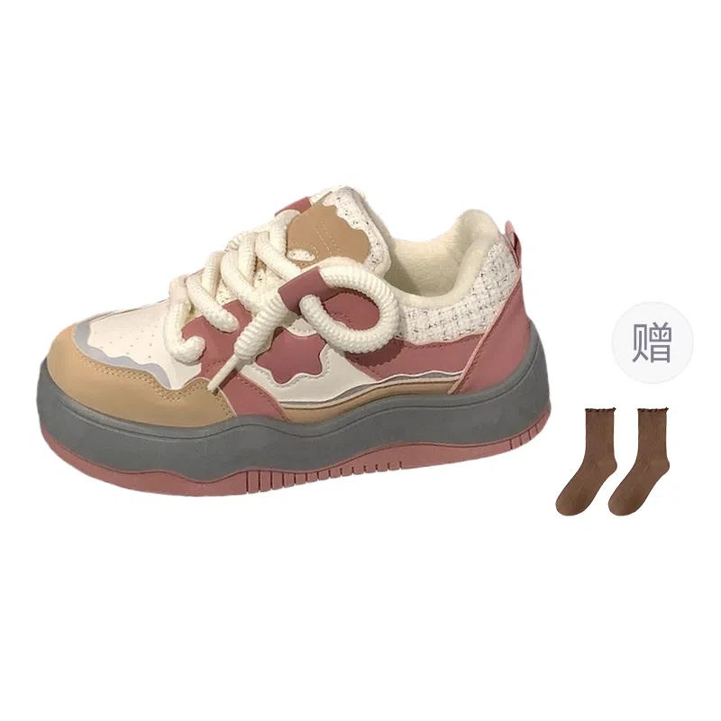 小鹿米利 时尚 保暖 低帮 板鞋 女款 卡其