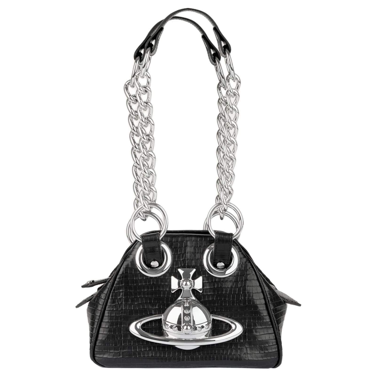 Vivienne Westwood Archive Leather Shoulder Bag Black