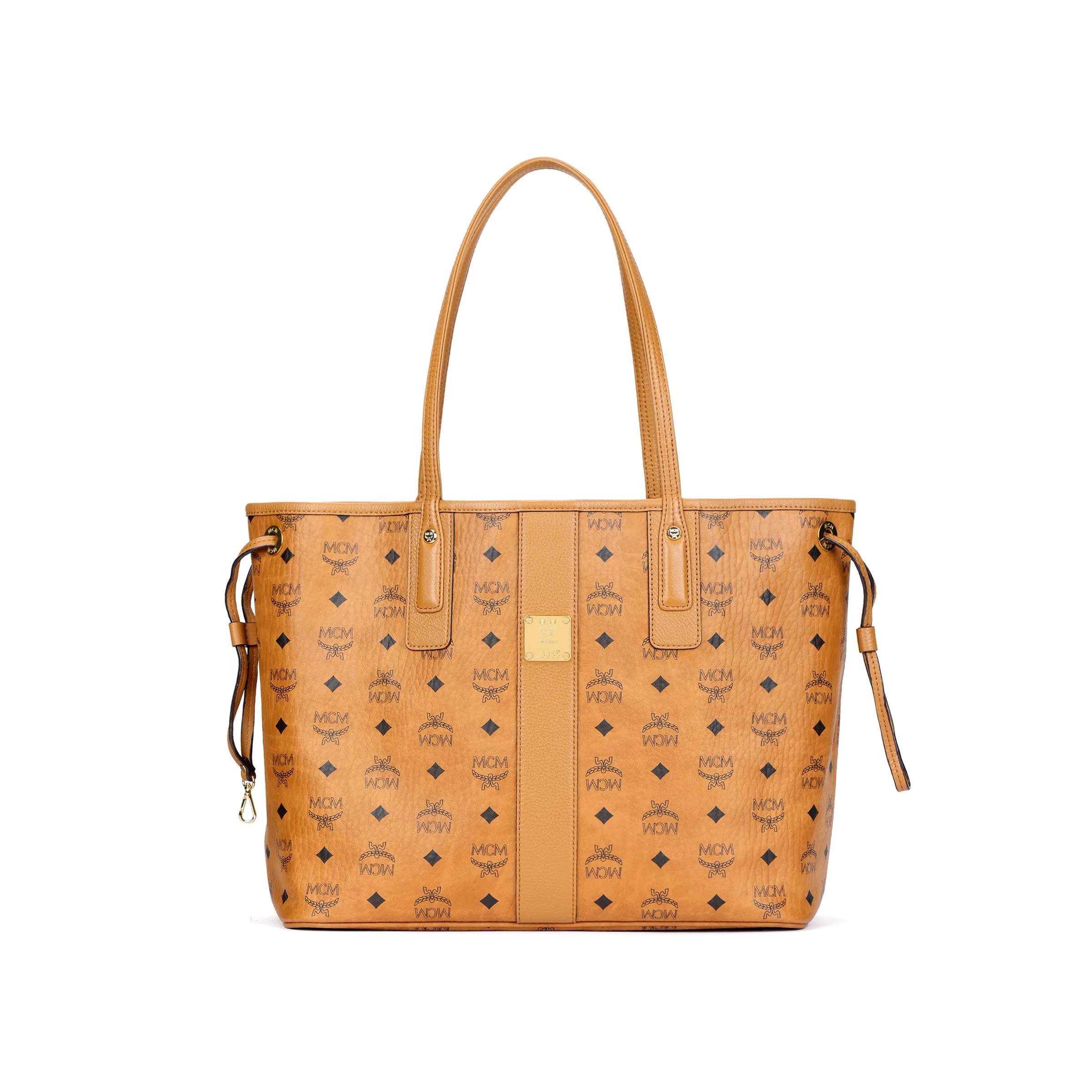 MCM Liz Visetos Tote Bag Medium Cognac