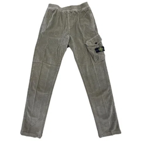 Stone Island Kids Logo Print Cargo Pants Grey