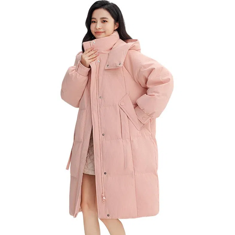 鸭鸭 中长款加厚保暖时尚百搭外套羽绒服 女款