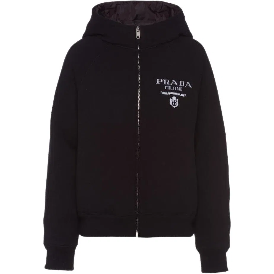 Prada SS23 Logo Hoodie Black