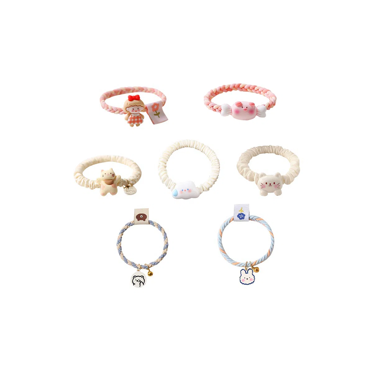 妖娆猫 一周星期头绳发饰套装礼盒可爱皮筋扎头发小清新发绳头饰创意实用高级感儿童礼品女生 发圈 女款