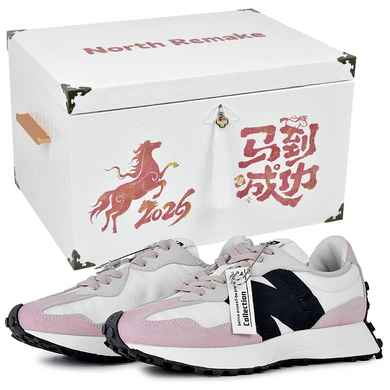 New Balance 327 White Black Pink