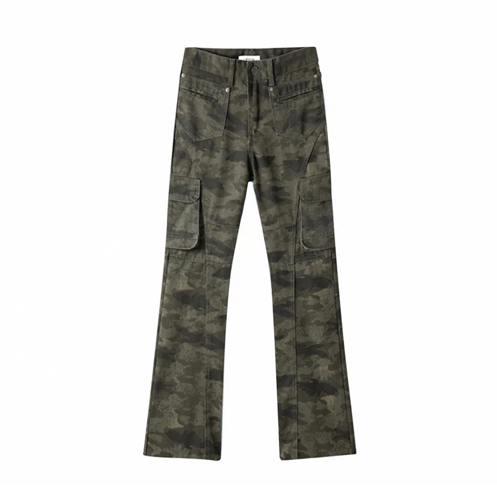 UPXIW Wide Leg Cargo Jeans Camo