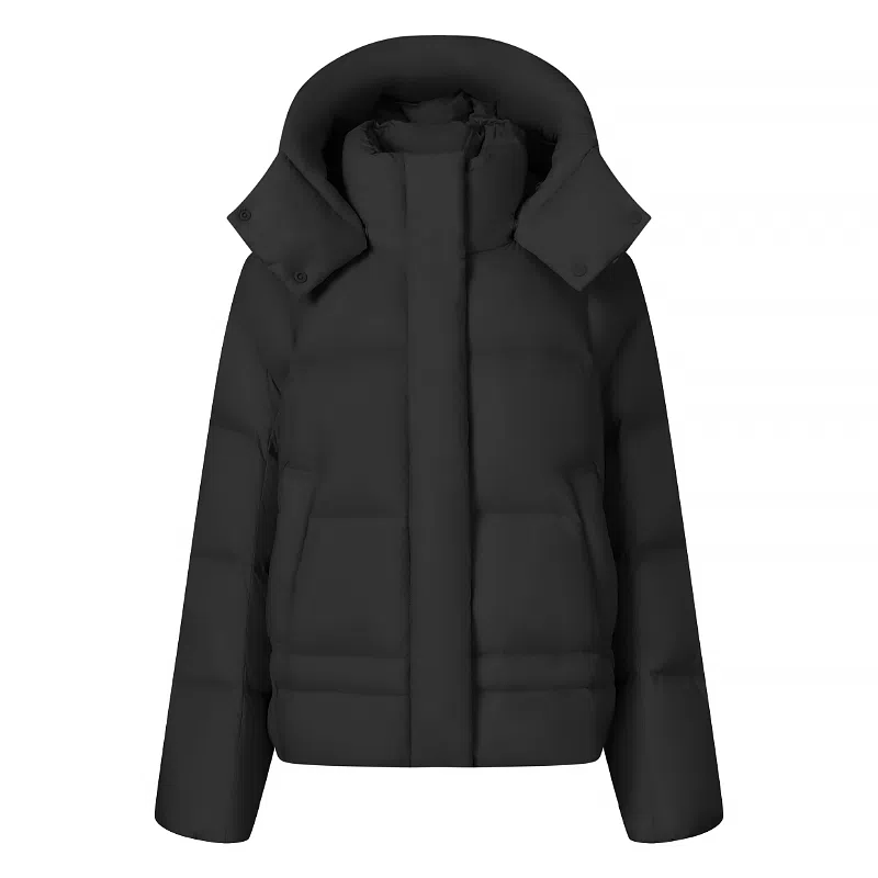 坦博尔 纯色宽松短款长袖羽绒服 女款