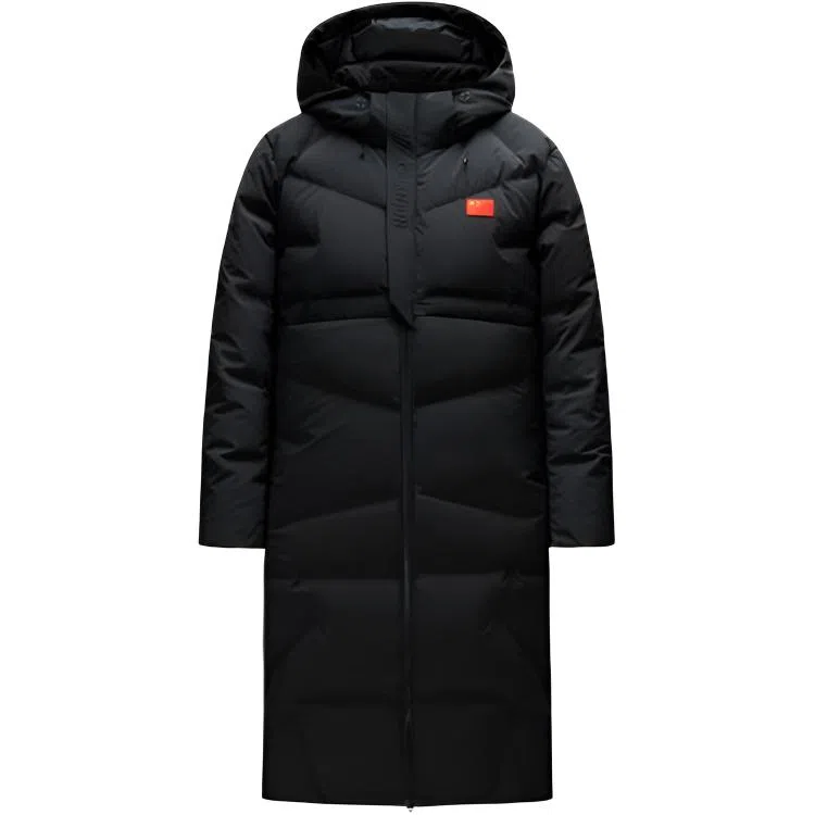 Anta Champion All-Weather Long Down Jacket Black