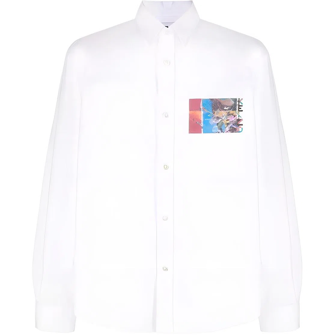 KENZO SS22 Printed Long Sleeve Shirt White