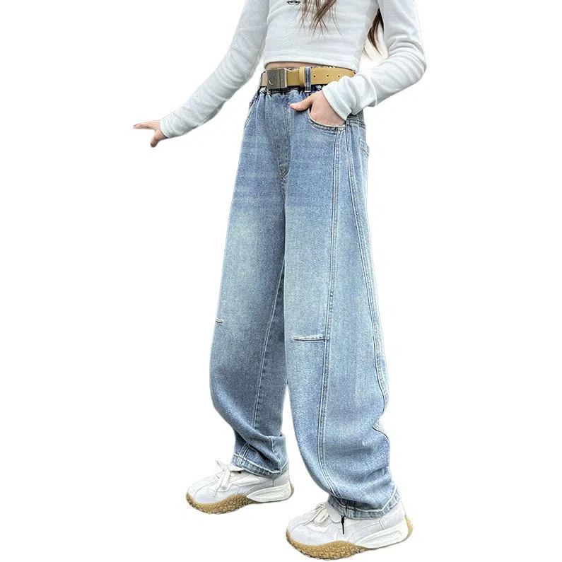 黑恐龙牛仔裤 宽松韩版百搭