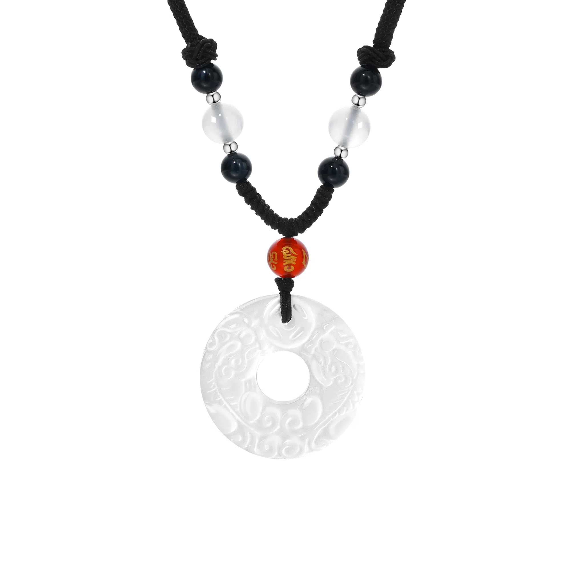 老凤祥 貔貅平安扣吊坠 新中式本命年招财纳福转运毛衣链大气中性吊坠 女朋友男朋友父亲纪念日周年礼物 玛瑙 项链 男女同款情侣款