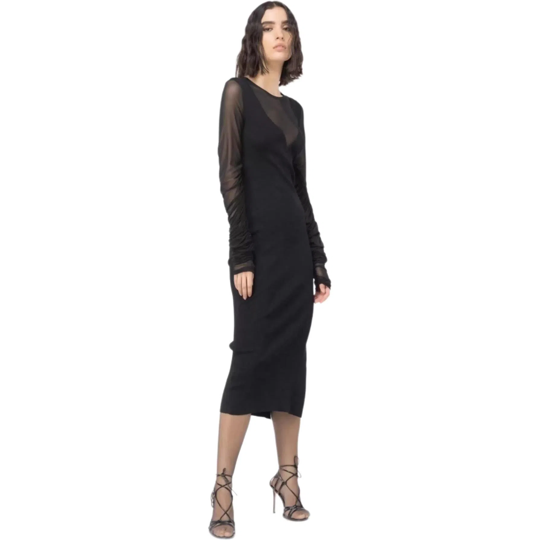 PINKO Slim Fit Long Sleeve Dress Black