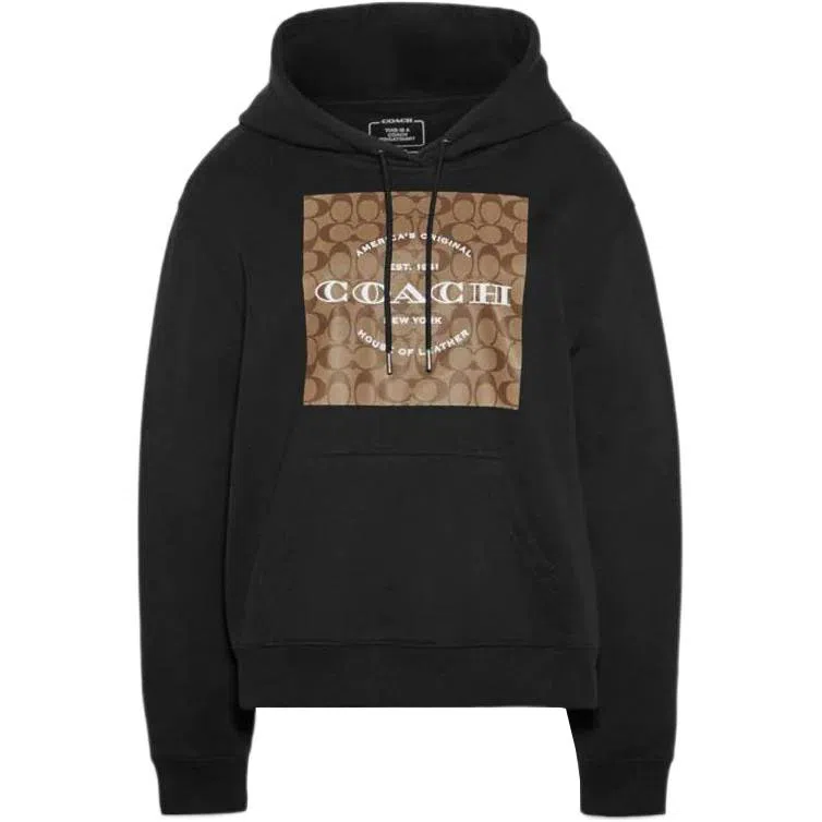 COACH Logo Print Pullover Black