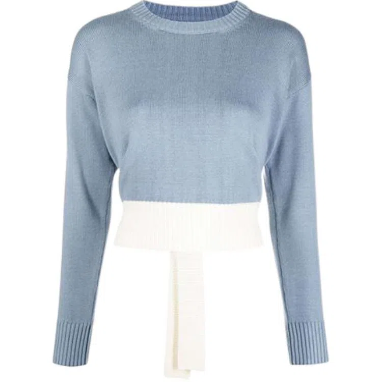 MM6 Maison Margiela FW21 Contrast Hem Wool Sweater Blue