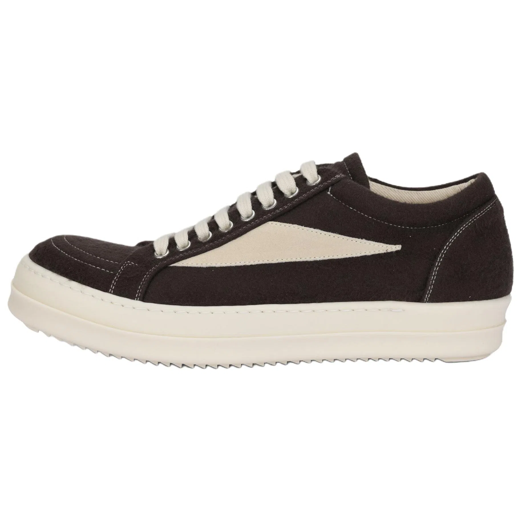 Rick Owens DRKSHDW Suede Lace-Up Platform Low Sneakers Brown