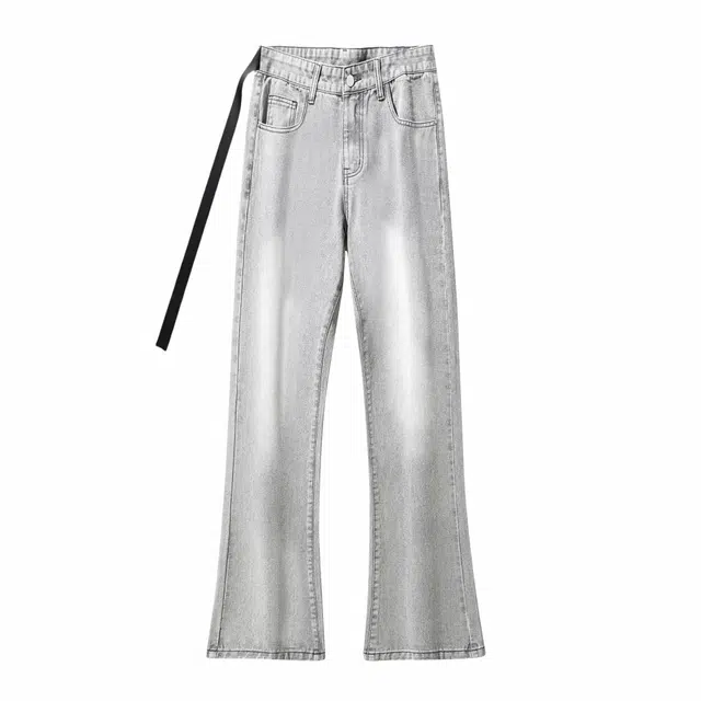 AMBER LIGHT Vintage Washed Loose Straight Jeans Black